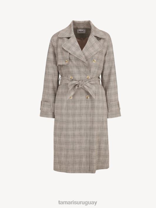 Tamaris 8NTH2412 ropamujer gabardina - beige/moonlight houndstooth check