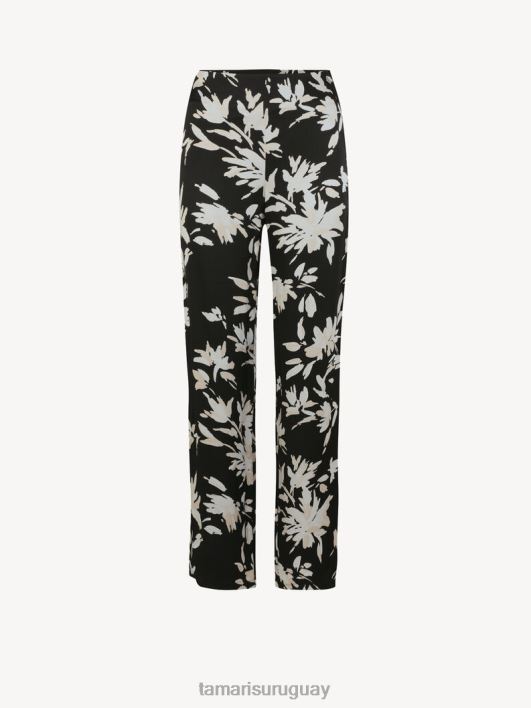 Tamaris 8NTH2511 ropamujer pantalones - black/black flower aop