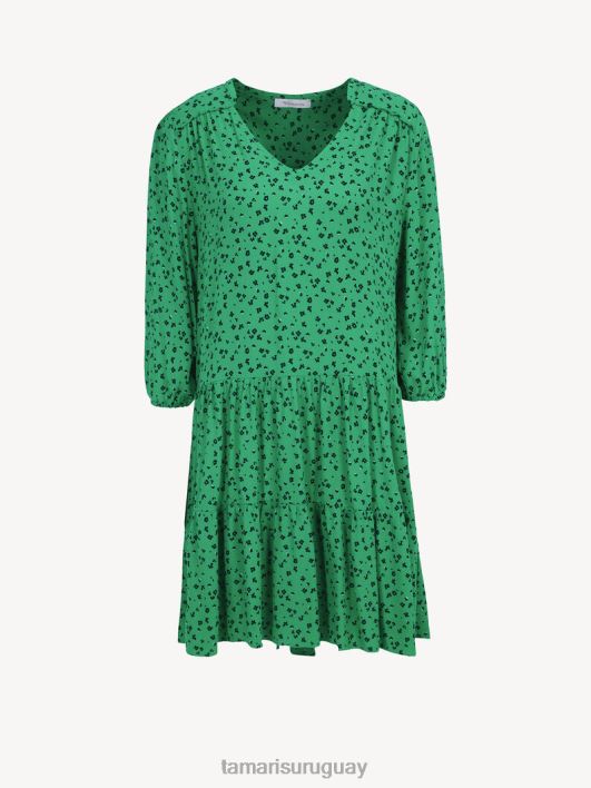 Tamaris 8NTH2414 ropamujer vestido - green/jelly bean flower aop