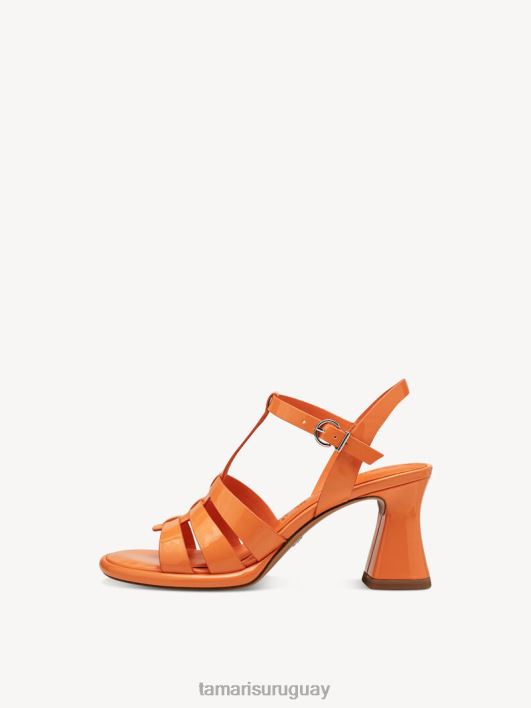 Tamaris 8NTH101 zapatosmujer Sandalia de tacón - naranja/charol naranja