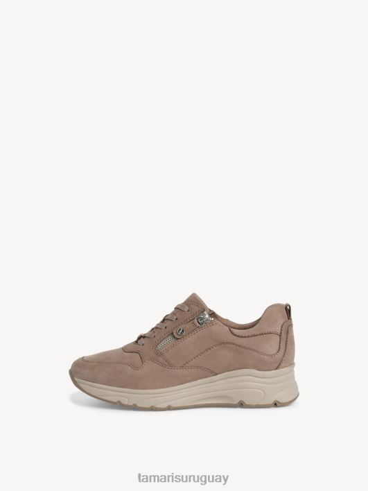 Tamaris 8NTH2298 zapatosmujer Sneaker de cuero - nubuc beige/taupe